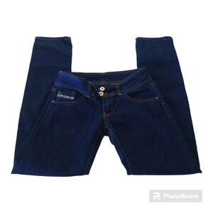 Diesel Navy Denim Jeans Skinny Leg Dark Wash Waist 31 Double Button